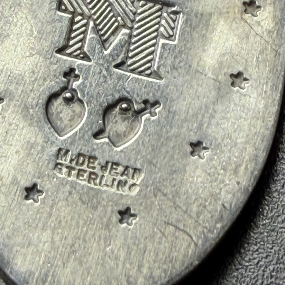 Vintage Sterling SIlver 925 Miraculous Mary Sacred Heart Oval Medal Pendant 1" - Picture 6 of 8